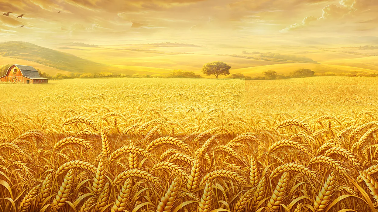 Golden fields and mountains of the Buffalo King frontier